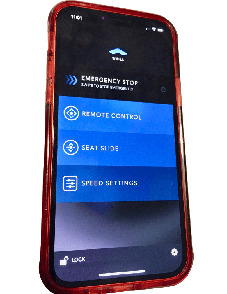 An iphone displaying the emergency stop button.