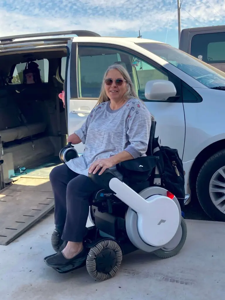 A special Woman sitting on a wheel chair