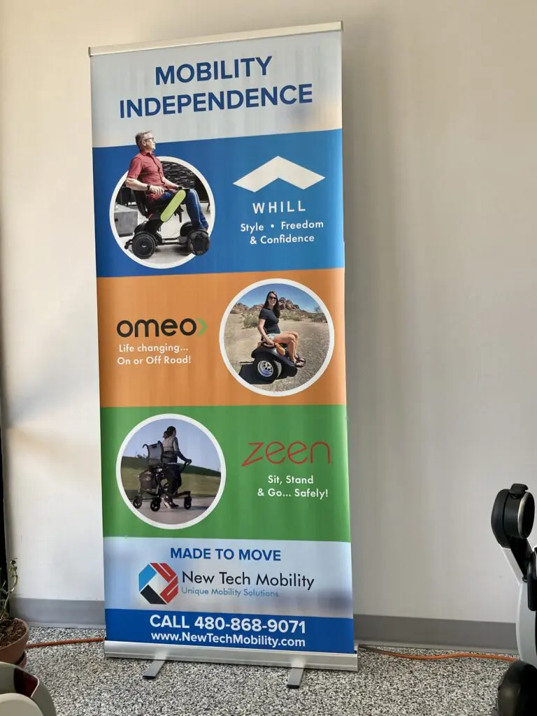 Mobility independence roll up banner.