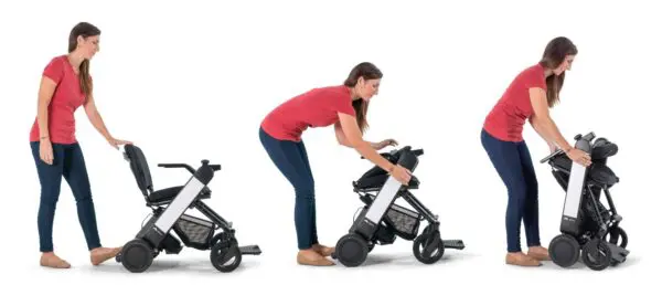 A woman pushing a WHILL Model F in different ways.